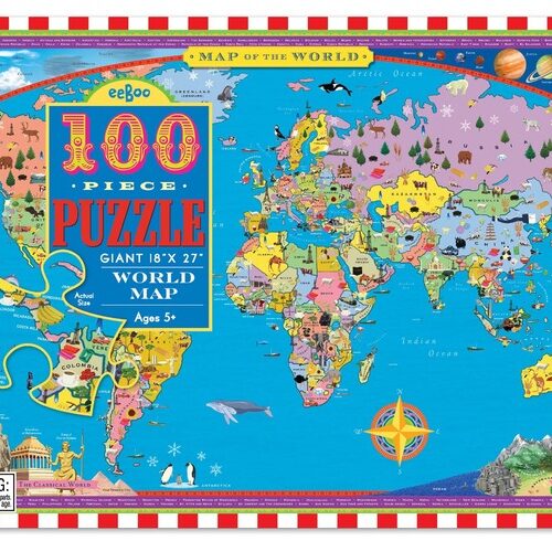 פאזל  מפת העולם - פאזל 100 חלקים