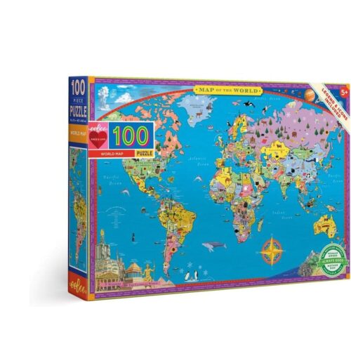 פאזל  מפת העולם - פאזל 100 חלקים