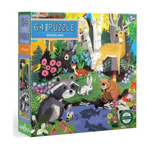 חיות משחקות ביער  - פאזל 64 חלקים